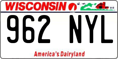 WI license plate 962NYL