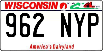 WI license plate 962NYP
