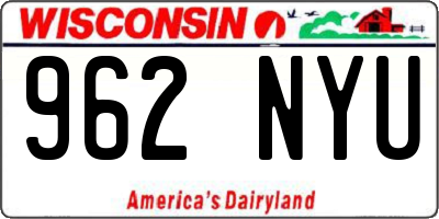 WI license plate 962NYU