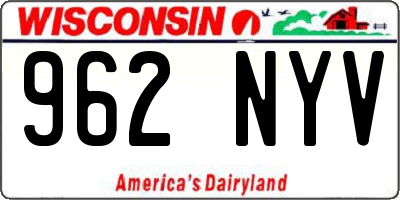 WI license plate 962NYV