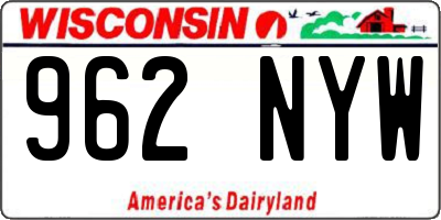 WI license plate 962NYW