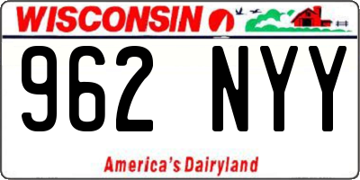 WI license plate 962NYY