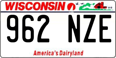 WI license plate 962NZE