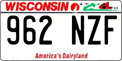 WI license plate 962NZF