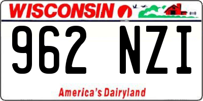 WI license plate 962NZI