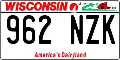 WI license plate 962NZK