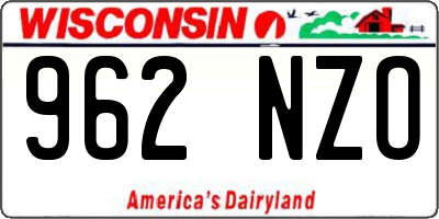 WI license plate 962NZO