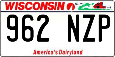 WI license plate 962NZP