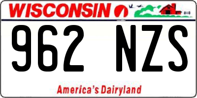 WI license plate 962NZS