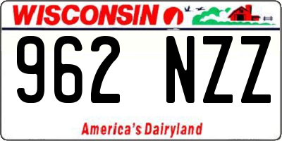 WI license plate 962NZZ