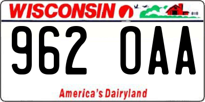 WI license plate 962OAA