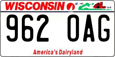 WI license plate 962OAG
