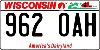 WI license plate 962OAH