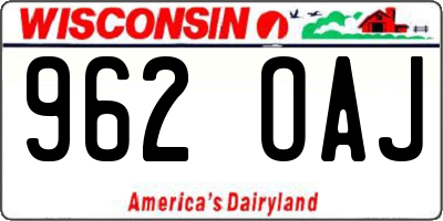 WI license plate 962OAJ