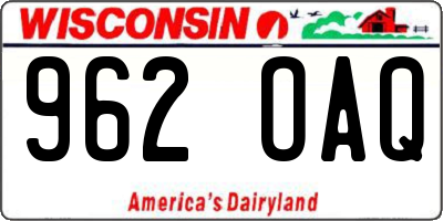 WI license plate 962OAQ