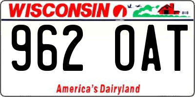 WI license plate 962OAT