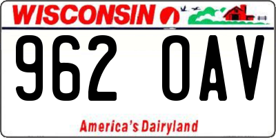 WI license plate 962OAV