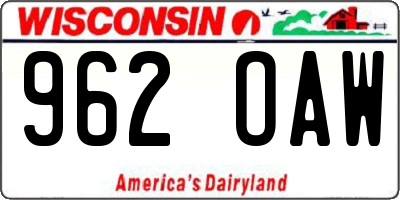 WI license plate 962OAW