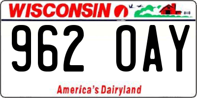 WI license plate 962OAY