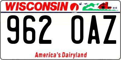 WI license plate 962OAZ