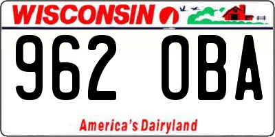 WI license plate 962OBA