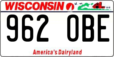 WI license plate 962OBE