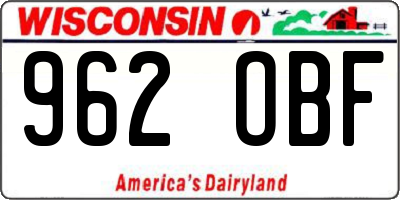 WI license plate 962OBF