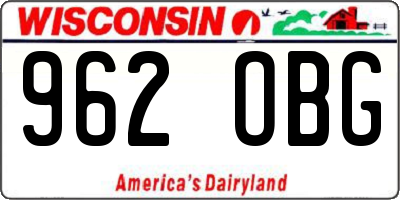 WI license plate 962OBG