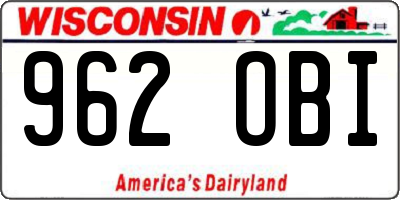 WI license plate 962OBI