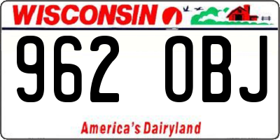 WI license plate 962OBJ