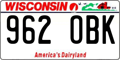 WI license plate 962OBK