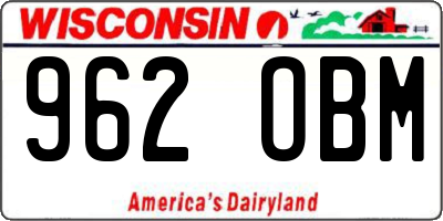 WI license plate 962OBM