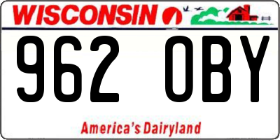 WI license plate 962OBY
