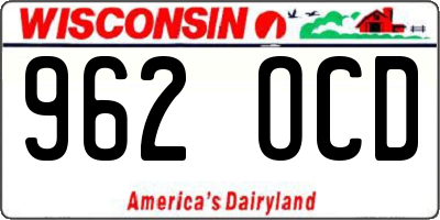 WI license plate 962OCD