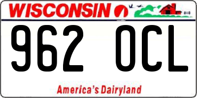 WI license plate 962OCL