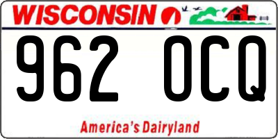 WI license plate 962OCQ