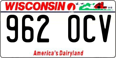 WI license plate 962OCV