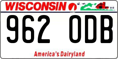 WI license plate 962ODB