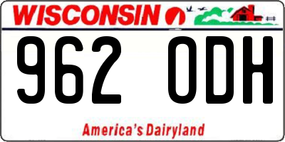 WI license plate 962ODH
