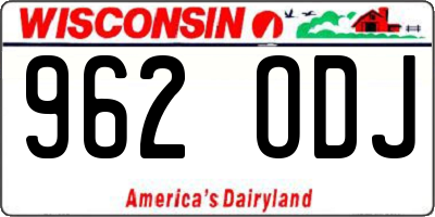 WI license plate 962ODJ