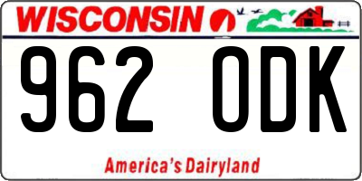 WI license plate 962ODK