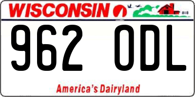 WI license plate 962ODL