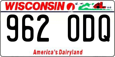 WI license plate 962ODQ