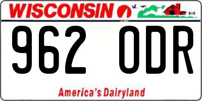WI license plate 962ODR