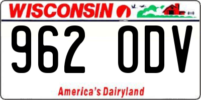 WI license plate 962ODV