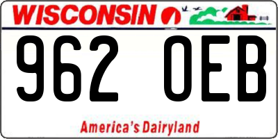 WI license plate 962OEB