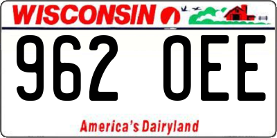 WI license plate 962OEE