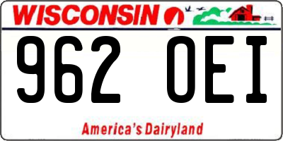 WI license plate 962OEI