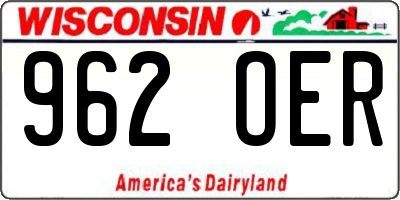 WI license plate 962OER