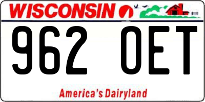 WI license plate 962OET